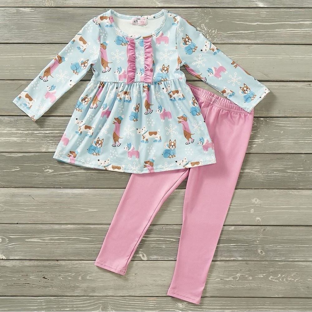 NWT Pete+Lucy Frosty Paws Pant Set